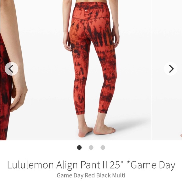 Lululemon align pant II 25” size 4 game day red black multi - Picture 1 of 8